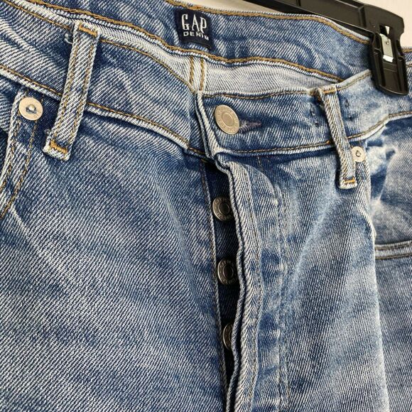 GAP Denim Light Wash Distressed Crop Flare Jeans Womens Size 31 Tall - Picture 7 of 10